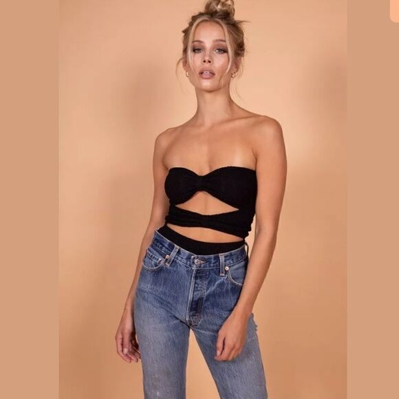 FREE PEOPLE NIGHTCAP BOWTIE BODYSUIT & MIDI SKIRT - Picture 5 of 6